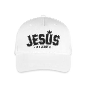 Jesus with a Crown of Kings design - Organic Kids’ Baseball Cap - white - Front