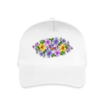 Blumen - Kinder Bio Basecap - Weiß - Vorne