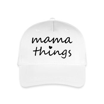 Mama Dinge Erster Muttertag Neue Mama - Kinder Bio Basecap - Weiß - Vorne