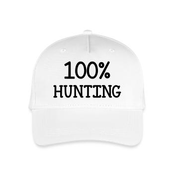 100% hunting - Organic Kids’ Baseball Cap - white - Front