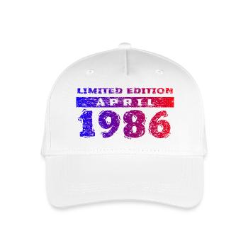 40. Geburtstag Limited Edition 04/1986 - Kinder Bio Basecap - Weiß - Vorne