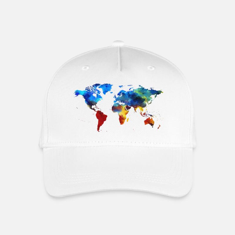 World's map - Organic Kids’ Baseball Cap - white