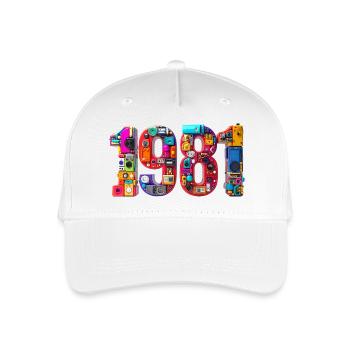 1981 – Date of birth, high school diploma, wedding, birth - Organic Kids’ Baseball Cap - white - Front