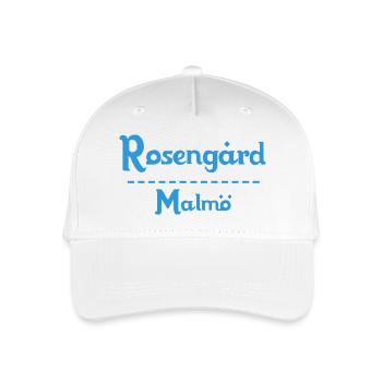 Rosengård – Malmö Sky Blue Design - Organic Kids’ Baseball Cap - white - Front