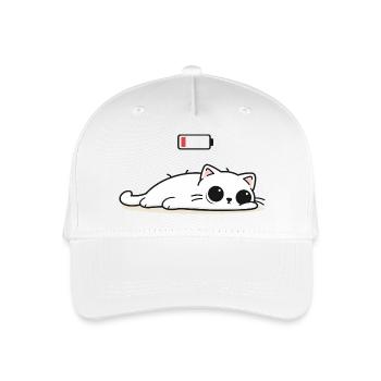 Cat Social Battery Low – No Power Mode - Organic Kids’ Baseball Cap - white - Front