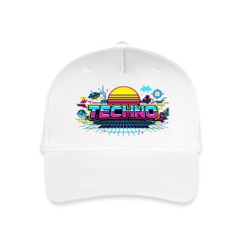 Neon Techno Horizon - Casquette de baseball bio Enfant - blanc - Devant