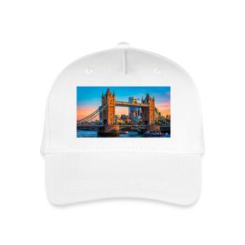 Tower Bridge Sonnenuntergang Druck - Kinder Bio Basecap - Weiß - Vorne