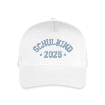 Schulkind 2025 Einschulung College Trikot - Kinder Bio Basecap - Weiß - Vorne