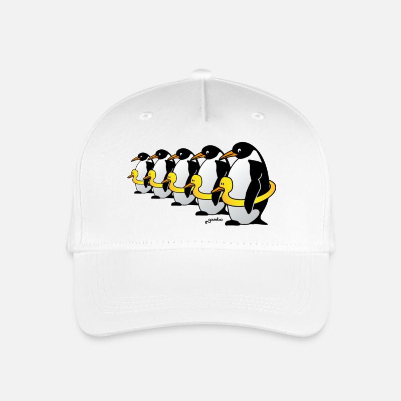 Pinguine mit Quietscheentchen - Kinder Bio Basecap - Weiß