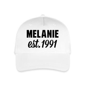 Melanie est 1991 - Kinder Bio Basecap - Weiß - Vorne