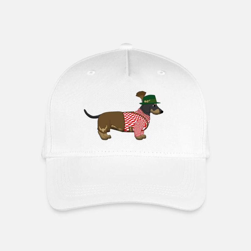 Der bayerische Dackel rot-weißes Hemd - Kinder Bio Basecap - Weiß