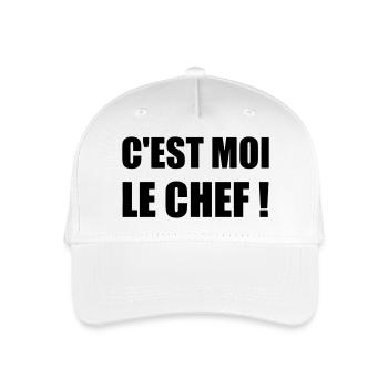 C'est moi le chef - Humour - Drôle - Blague - Fun - Casquette de baseball bio Enfant - blanc - Devant