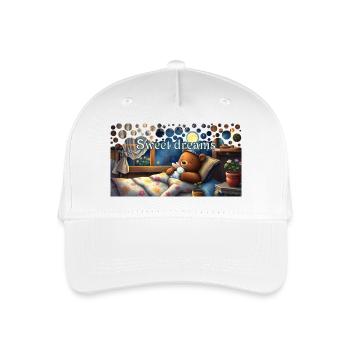 Süße Träume schlafender Bär mit Kuscheltier - Kinder Bio Basecap - Weiß - Vorne