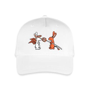 Hase Engel Gewissen Teufel Dämon Böse Satan Hölle - Kinder Bio Basecap - Weiß - Vorne