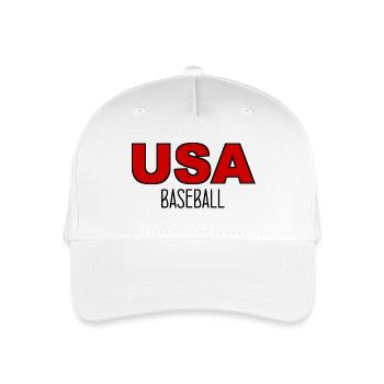 USA Baseball - US - United States of America - Organic Kids’ Baseball Cap - white - Front