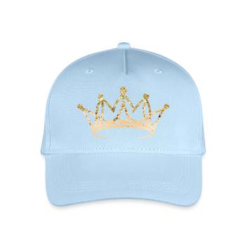 Krone, elegant, goldig, personalisierbar - Kinder Bio Basecap - Hellblau - Vorne
