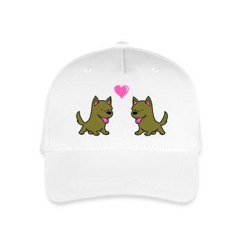Dog Comic Love - Organic Kids’ Baseball Cap - white - Front