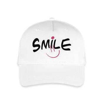 Motif de sourire joyeux en rose et noir - Casquette de baseball bio Enfant - blanc - Devant