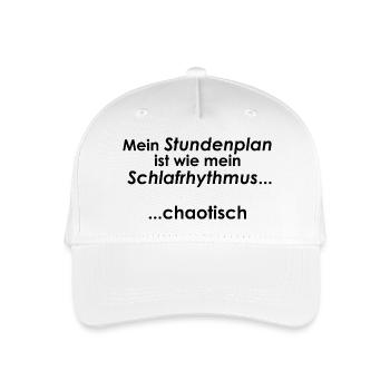 Unispruch "Schlafrhytmus" Geschenk, Studenten - Kinder Bio Basecap - Weiß - Vorne