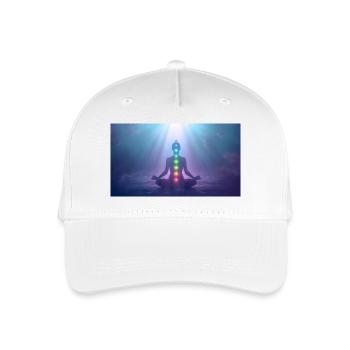 Chakra Meditation Light Rays Yoga - Organic Kids’ Baseball Cap - white - Front