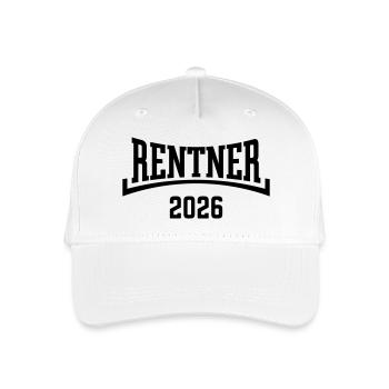Rentner 2026 (Rente / Ruhestand / Konkav / Black) - Kinder Bio Basecap - Weiß - Vorne