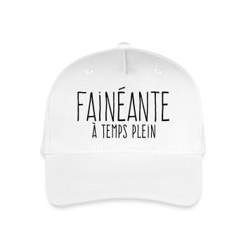 Full-time lazy - In praise of laziness - Organic Kids’ Baseball Cap - white - Front