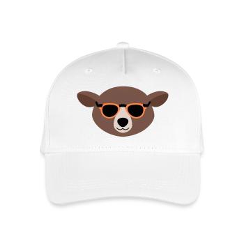 Taupe avec des lunettes de soleil orange - Casquette de baseball bio Enfant - blanc - Devant