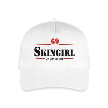 Working Class Skingirl Oi! Antiracist Bootgirl My - Kinder Bio Basecap - Weiß - Vorne
