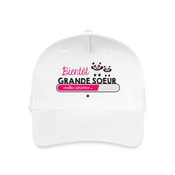 Bientôt grande sœur - Casquette de baseball bio Enfant - blanc - Devant