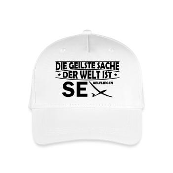 geilstes sache ist Segelfliegen Geschenk Segelflug - Kinder Bio Basecap - Weiß - Vorne
