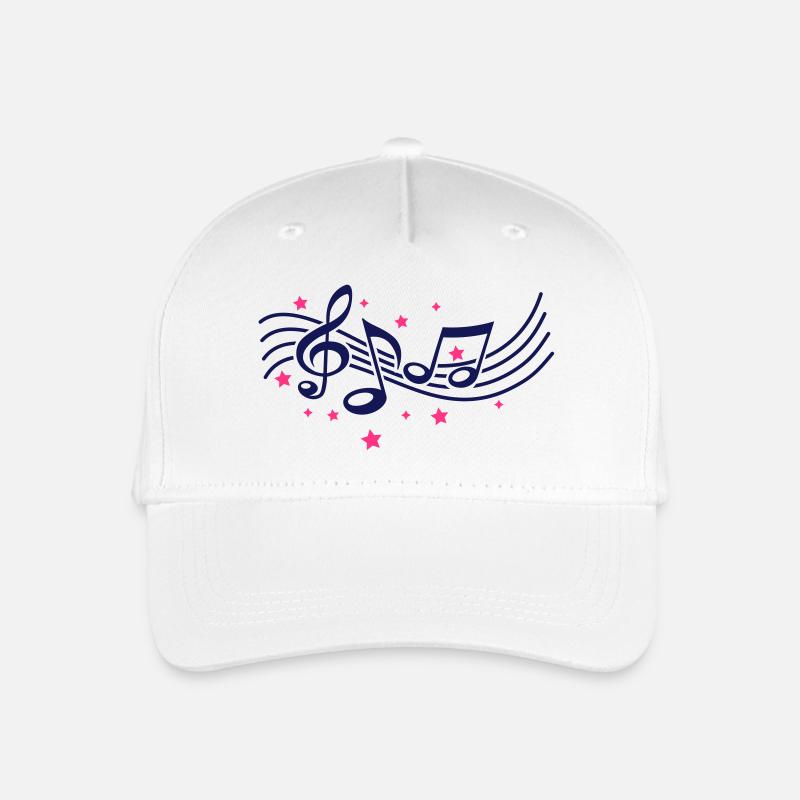 musik_noten___f2 - Kinder Bio Basecap - Weiß