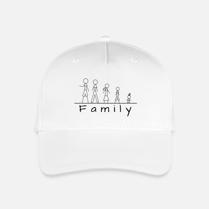 Strichmännchenfamilie - Kinder Bio Basecap - Weiß
