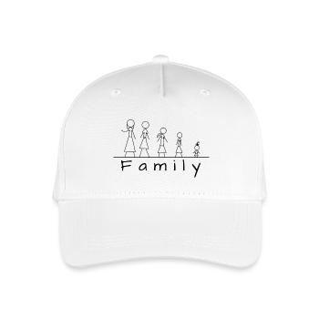Famille de figurines en bâton - Casquette de baseball bio Enfant - blanc - Devant