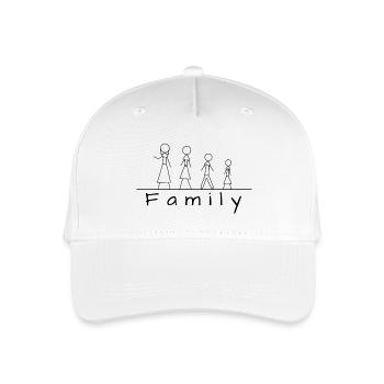 Famille de figurines en bâton - Casquette de baseball bio Enfant - blanc - Devant