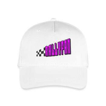 Rallyfan violett schwarz - Kinder Bio Basecap - Weiß - Vorne
