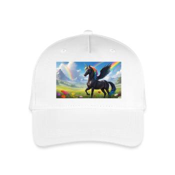 Black Alicorn Rainbow - Organic Kids’ Baseball Cap - white - Front