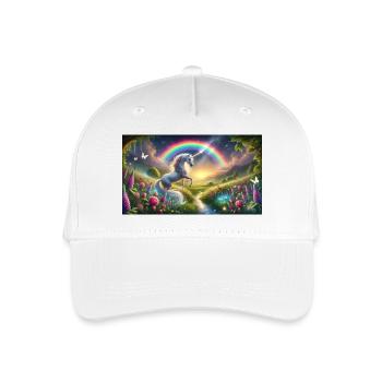 Unicorn and rainbow - Organic Kids’ Baseball Cap - white - Front
