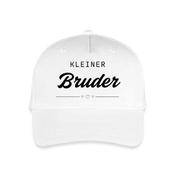 Minimalistisch kleiner Bruder, moderner Schriftzug - Kinder Bio Basecap - Weiß - Vorne