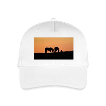 Islandpferde bei Sonnenuntergang - Kinder Bio Basecap - Weiß - Vorne
