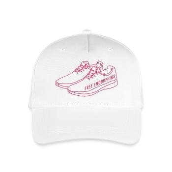 Free Endorphins – Running Motivation Design - Organic Kids’ Baseball Cap - white - Front