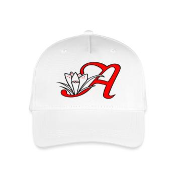 Buchstabe A Initiale - Kinder Bio Basecap - Weiß - Vorne