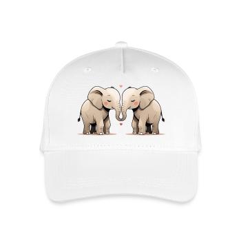 Elefantenherz Trunkfreundschaft - Kinder Bio Basecap - Weiß - Vorne