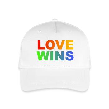 Love Wins Regenbogen  - Kinder Bio Basecap - Weiß - Vorne