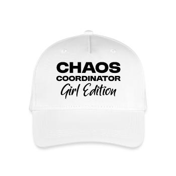 Chaos-Koordinator - Girl Edition - Girl Mom - Kinder Bio Basecap - Weiß - Vorne