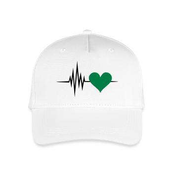 Pulse, coeur, vert, fréquence,nature, vegan, forêt - Casquette de baseball bio Enfant - blanc - Devant