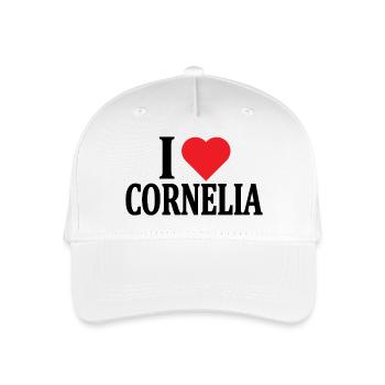 T-Shirt Ich liebe Cornelia T-Shirt Geschenkidee - Kinder Bio Basecap - Weiß - Vorne