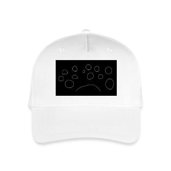 Minimaler Pfotenabdruck Schwarz - Kinder Bio Basecap - Weiß - Vorne