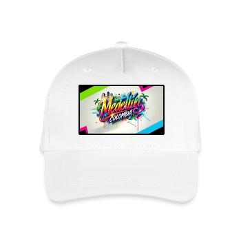 Medellin Kolumbien Graffiti Design - Kinder Bio Basecap - Weiß - Vorne