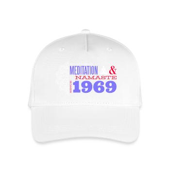 Meditieren seit 1969 - 56 Jahre heitere Weisheit - Kinder Bio Basecap - Weiß - Vorne