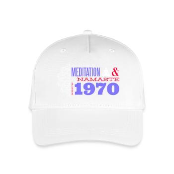 Meditieren seit 1970 - 55 Jahre Reflexion - Kinder Bio Basecap - Weiß - Vorne